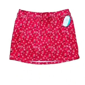 NEW Greg Norman Red & Pink Flowered Golf Skirt Tennis Skort Pickleball Womens XL